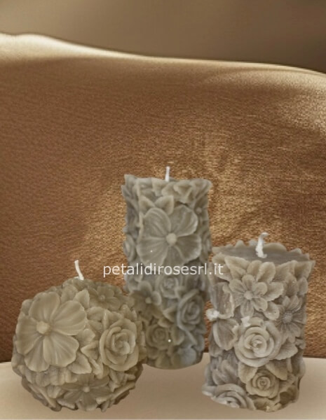 set 3 candele con Fantasia